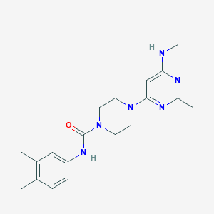 molecular formula C20H28N6O B5906988 N-(3,4-dimethylphenyl)-4-[6-(ethylamino)-2-methyl-4-pyrimidinyl]-1-piperazinecarboxamide 