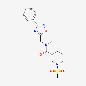 molecular formula C17H22N4O4S B5907019 N-methyl-1-(methylsulfonyl)-N-[(3-phenyl-1,2,4-oxadiazol-5-yl)methyl]-3-piperidinecarboxamide 