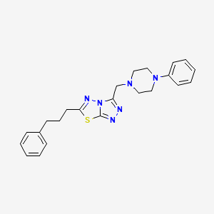 molecular formula C23H26N6S B5907025 3-[(4-phenyl-1-piperazinyl)methyl]-6-(3-phenylpropyl)[1,2,4]triazolo[3,4-b][1,3,4]thiadiazole 