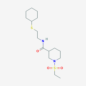 molecular formula C16H30N2O3S2 B5907031 N-[2-(cyclohexylthio)ethyl]-1-(ethylsulfonyl)-3-piperidinecarboxamide 