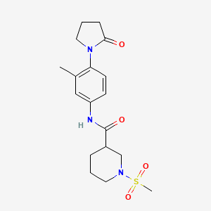molecular formula C18H25N3O4S B5907035 N-[3-methyl-4-(2-oxo-1-pyrrolidinyl)phenyl]-1-(methylsulfonyl)-3-piperidinecarboxamide 