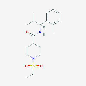 molecular formula C19H30N2O3S B5907040 1-(ethylsulfonyl)-N-[2-methyl-1-(2-methylphenyl)propyl]-4-piperidinecarboxamide 