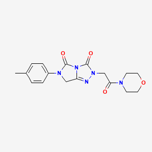 molecular formula C17H19N5O4 B5907052 6-(4-methylphenyl)-2-[2-(4-morpholinyl)-2-oxoethyl]-6,7-dihydro-3H-imidazo[5,1-c][1,2,4]triazole-3,5(2H)-dione 
