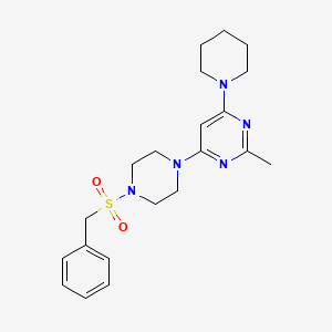 molecular formula C21H29N5O2S B5907098 4-[4-(benzylsulfonyl)-1-piperazinyl]-2-methyl-6-(1-piperidinyl)pyrimidine 