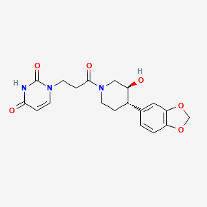1-{3-[(3S*,4S*)-4-(1,3-benzodioxol-5-yl)-3-hydroxypiperidin-1-yl]-3-oxopropyl}pyrimidine-2,4(1H,3H)-dione