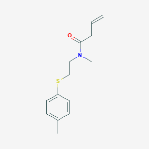 molecular formula C14H19NOS B5907119 (2E)-N-methyl-N-{2-[(4-methylphenyl)thio]ethyl}but-2-enamide 