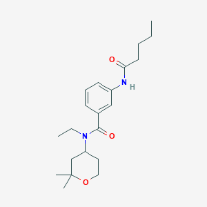 molecular formula C21H32N2O3 B5907138 N-(2,2-dimethyltetrahydro-2H-pyran-4-yl)-N-ethyl-3-(pentanoylamino)benzamide 