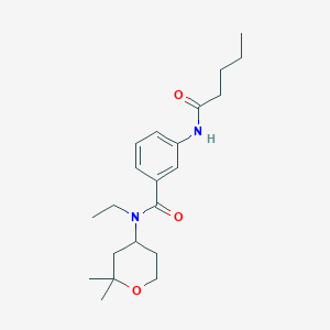 N-(2,2-dimethyltetrahydro-2H-pyran-4-yl)-N-ethyl-3-(pentanoylamino)benzamide