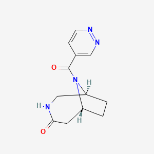 molecular formula C12H14N4O2 B5907152 (1S*,6R*)-9-(pyridazin-4-ylcarbonyl)-3,9-diazabicyclo[4.2.1]nonan-4-one 