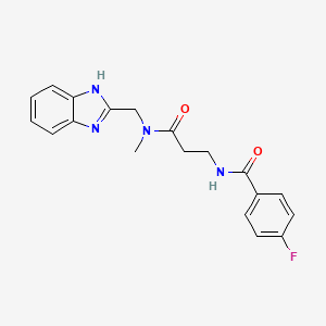 molecular formula C19H19FN4O2 B5907156 N-{3-[(1H-benzimidazol-2-ylmethyl)(methyl)amino]-3-oxopropyl}-4-fluorobenzamide 