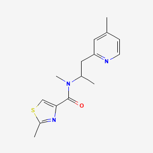 molecular formula C15H19N3OS B5907172 N,2-dimethyl-N-[1-methyl-2-(4-methylpyridin-2-yl)ethyl]-1,3-thiazole-4-carboxamide 