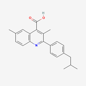 molecular formula C22H23NO2 B5907180 2-(4-isobutylphenyl)-3,6-dimethyl-4-quinolinecarboxylic acid 
