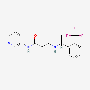 molecular formula C17H18F3N3O B5907192 N-pyridin-3-yl-3-({1-[2-(trifluoromethyl)phenyl]ethyl}amino)propanamide 
