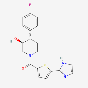 molecular formula C19H18FN3O2S B5907230 (3S*,4S*)-4-(4-fluorophenyl)-1-{[5-(1H-imidazol-2-yl)-2-thienyl]carbonyl}piperidin-3-ol 