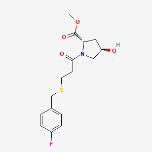 molecular formula C16H20FNO4S B5907233 methyl (2S*,4R*)-1-{3-[(4-fluorobenzyl)thio]propanoyl}-4-hydroxypyrrolidine-2-carboxylate 