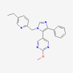 5-{1-[(5-ethylpyridin-2-yl)methyl]-4-phenyl-1H-imidazol-5-yl}-2-methoxypyrimidine