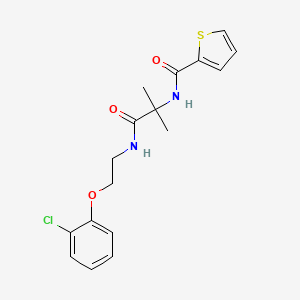molecular formula C17H19ClN2O3S B5907247 N-(2-{[2-(2-chlorophenoxy)ethyl]amino}-1,1-dimethyl-2-oxoethyl)thiophene-2-carboxamide 