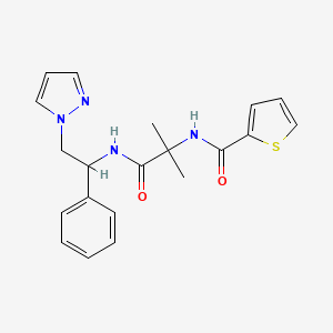 molecular formula C20H22N4O2S B5907248 N-(1,1-dimethyl-2-oxo-2-{[1-phenyl-2-(1H-pyrazol-1-yl)ethyl]amino}ethyl)thiophene-2-carboxamide 