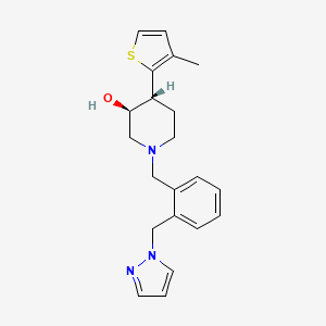 (3S*,4R*)-4-(3-methyl-2-thienyl)-1-[2-(1H-pyrazol-1-ylmethyl)benzyl]piperidin-3-ol