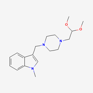 molecular formula C18H27N3O2 B5907261 3-{[4-(2,2-dimethoxyethyl)piperazin-1-yl]methyl}-1-methyl-1H-indole 