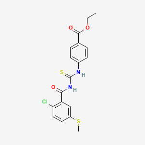 molecular formula C18H17ClN2O3S2 B5907271 ethyl 4-[({[2-chloro-5-(methylthio)benzoyl]amino}carbonothioyl)amino]benzoate 