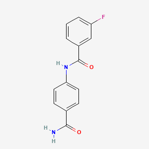 molecular formula C14H11FN2O2 B5907284 N-[4-(aminocarbonyl)phenyl]-3-fluorobenzamide 