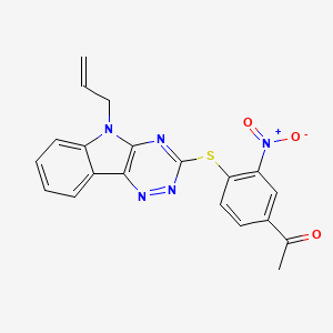 molecular formula C20H15N5O3S B5907302 1-{4-[(5-allyl-5H-[1,2,4]triazino[5,6-b]indol-3-yl)thio]-3-nitrophenyl}ethanone 