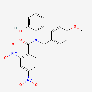 molecular formula C21H17N3O7 B5907313 N-(2-hydroxyphenyl)-N-(4-methoxybenzyl)-2,4-dinitrobenzamide 