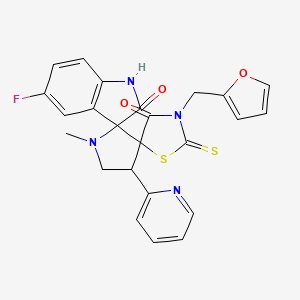 molecular formula C24H19FN4O3S2 B5907350 5-fluoro-3''-(2-furylmethyl)-1'-methyl-4'-pyridin-2-yl-2''-thioxo-4''H-dispiro[indole-3,2'-pyrrolidine-3',5''-[1,3]thiazolidine]-2,4''(1H)-dione 