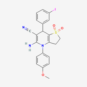 5-amino-7-(3-iodophenyl)-4-(4-methoxyphenyl)-2,3,4,7-tetrahydrothieno[3,2-b]pyridine-6-carbonitrile 1,1-dioxide