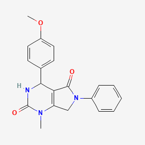 molecular formula C20H19N3O3 B5907354 4-(4-methoxyphenyl)-1-methyl-6-phenyl-3,4,6,7-tetrahydro-1H-pyrrolo[3,4-d]pyrimidine-2,5-dione 