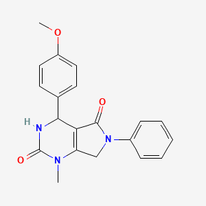 molecular formula C20H19N3O3 B5907354 4-(4-METHOXYPHENYL)-1-METHYL-6-PHENYL-1H,2H,3H,4H,5H,6H,7H-PYRROLO[3,4-D]PYRIMIDINE-2,5-DIONE 