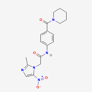 molecular formula C18H21N5O4 B5907358 2-(2-methyl-5-nitro-1H-imidazol-1-yl)-N-[4-(piperidin-1-ylcarbonyl)phenyl]acetamide 