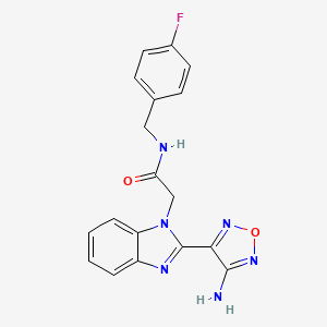 molecular formula C18H15FN6O2 B5907365 2-[2-(4-amino-1,2,5-oxadiazol-3-yl)-1H-benzimidazol-1-yl]-N-(4-fluorobenzyl)acetamide 