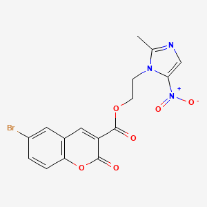 2-(2-methyl-5-nitro-1H-imidazol-1-yl)ethyl 6-bromo-2-oxo-2H-chromene-3-carboxylate