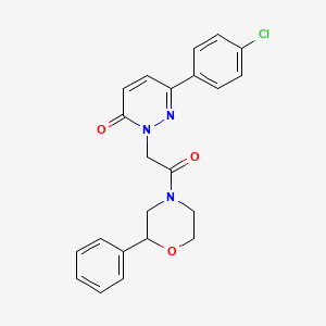 molecular formula C22H20ClN3O3 B5907394 6-(4-chlorophenyl)-2-[2-oxo-2-(2-phenyl-4-morpholinyl)ethyl]-3(2H)-pyridazinone 