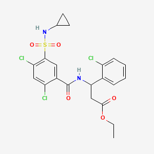 molecular formula C21H21Cl3N2O5S B5907401 ethyl 3-(2-chlorophenyl)-3-({2,4-dichloro-5-[(cyclopropylamino)sulfonyl]benzoyl}amino)propanoate 