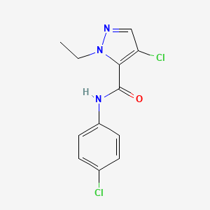 molecular formula C12H11Cl2N3O B5907448 4-chloro-N-(4-chlorophenyl)-1-ethyl-1H-pyrazole-5-carboxamide 