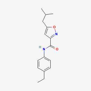 molecular formula C16H20N2O2 B5907476 N-(4-ethylphenyl)-5-isobutyl-3-isoxazolecarboxamide 