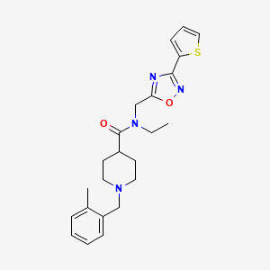 N-ethyl-1-(2-methylbenzyl)-N-{[3-(2-thienyl)-1,2,4-oxadiazol-5-yl]methyl}-4-piperidinecarboxamide