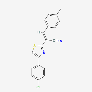 molecular formula C19H13ClN2S B5907489 2-[4-(4-chlorophenyl)-1,3-thiazol-2-yl]-3-(4-methylphenyl)acrylonitrile 