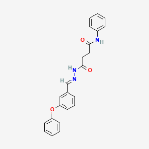 molecular formula C23H21N3O3 B5907500 4-oxo-4-[2-(3-phenoxybenzylidene)hydrazino]-N-phenylbutanamide 