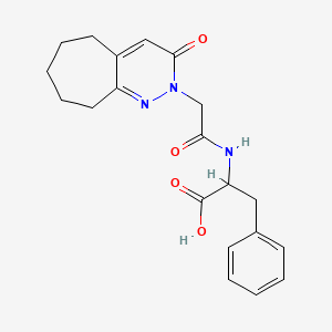 molecular formula C20H23N3O4 B5907518 N-[(3-oxo-3,5,6,7,8,9-hexahydro-2H-cyclohepta[c]pyridazin-2-yl)acetyl]phenylalanine 