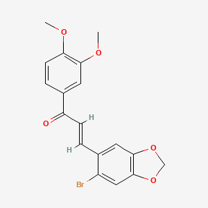 molecular formula C18H15BrO5 B5907552 3-(6-bromo-1,3-benzodioxol-5-yl)-1-(3,4-dimethoxyphenyl)-2-propen-1-one 