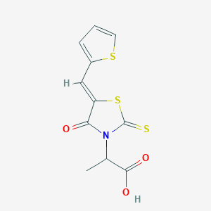 molecular formula C11H9NO3S3 B5907565 2-[4-oxo-5-(2-thienylmethylene)-2-thioxo-1,3-thiazolidin-3-yl]propanoic acid 