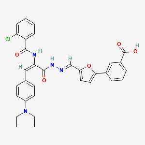 3-[5-(2-{2-[(2-chlorobenzoyl)amino]-3-[4-(diethylamino)phenyl]acryloyl}carbonohydrazonoyl)-2-furyl]benzoic acid