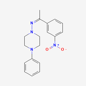 molecular formula C18H20N4O2 B5907596 N-[1-(3-nitrophenyl)ethylidene]-4-phenyl-1-piperazinamine 