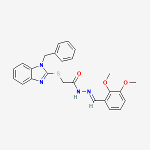 molecular formula C25H24N4O3S B5907602 2-[(1-benzyl-1H-benzimidazol-2-yl)thio]-N'-(2,3-dimethoxybenzylidene)acetohydrazide 