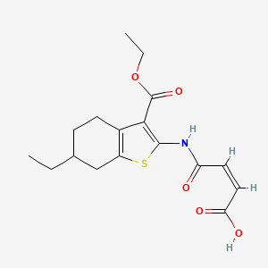 molecular formula C17H21NO5S B5907631 4-{[3-(ethoxycarbonyl)-6-ethyl-4,5,6,7-tetrahydro-1-benzothien-2-yl]amino}-4-oxo-2-butenoic acid 