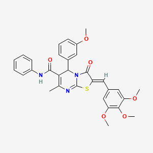 molecular formula C31H29N3O6S B5907645 5-(3-methoxyphenyl)-7-methyl-3-oxo-N-phenyl-2-(3,4,5-trimethoxybenzylidene)-2,3-dihydro-5H-[1,3]thiazolo[3,2-a]pyrimidine-6-carboxamide 